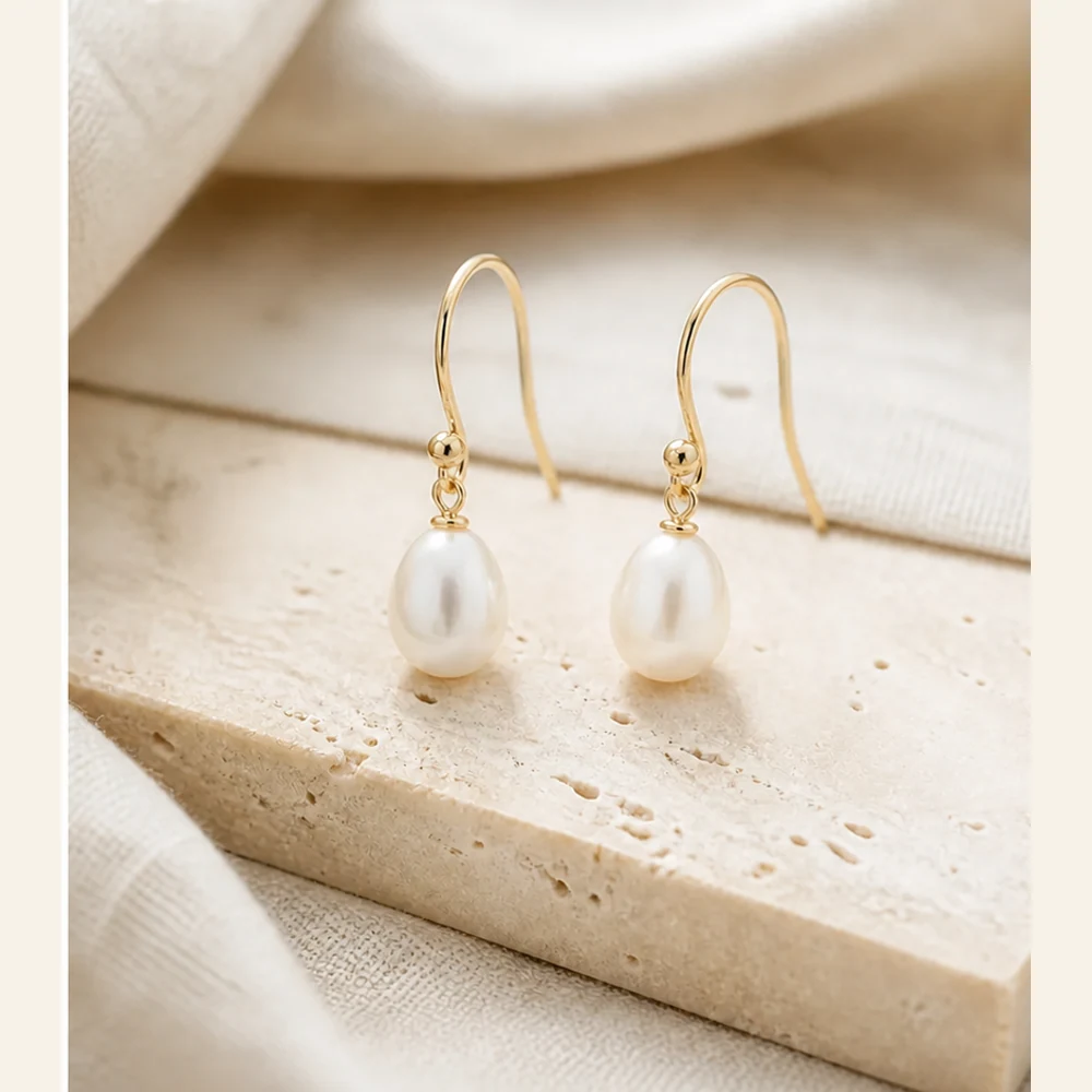 Pearl Drop Earrings - Image 3