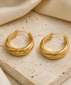 Sculpted Hoop Earrings - Image 3