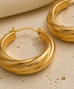 Alternative view of Sculpted Hoop Earrings