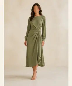 Draped Midi Dress - Image 3