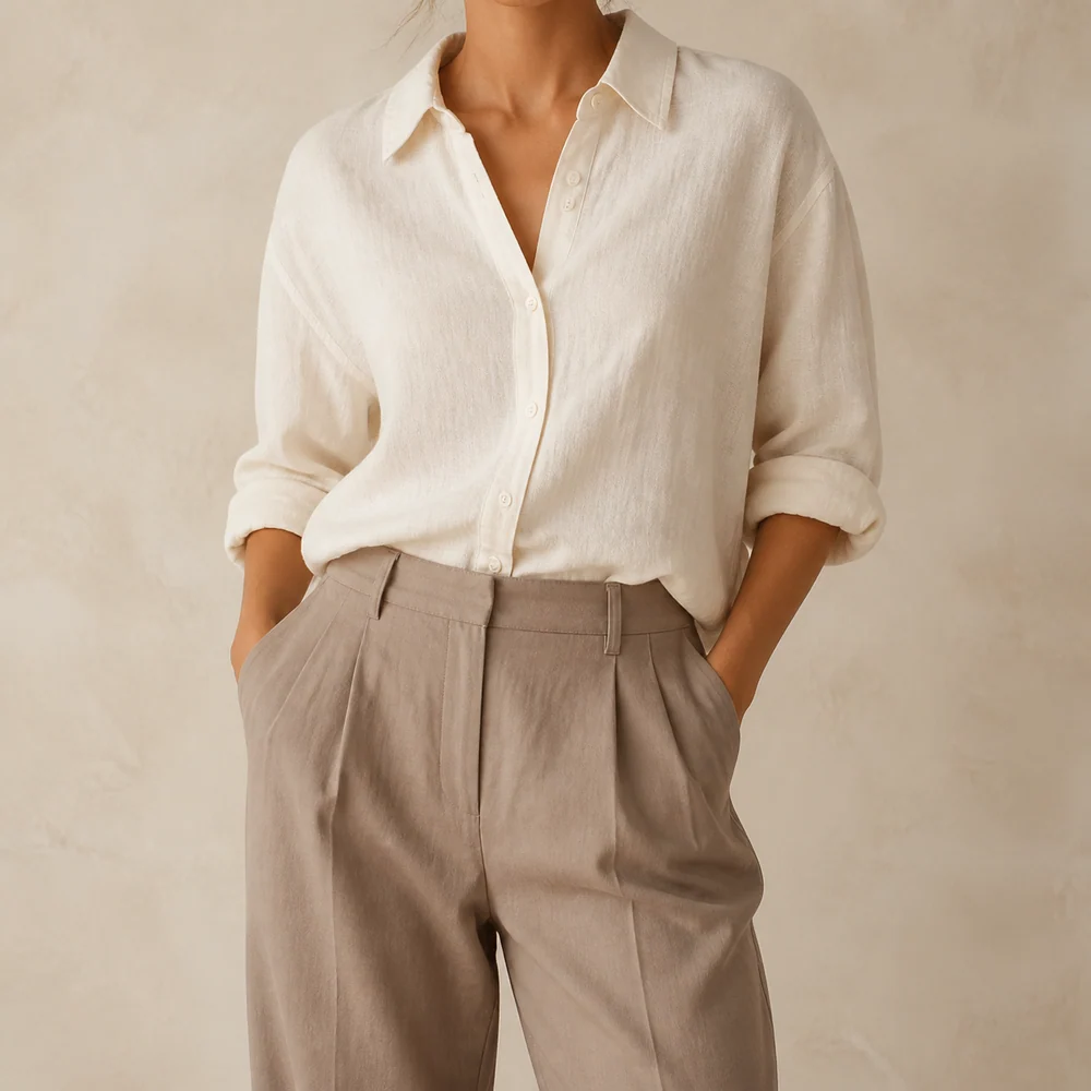 Relaxed Linen-Blend Shirt