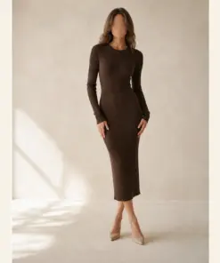 Ribbed Knit Midi Dress - Image 3